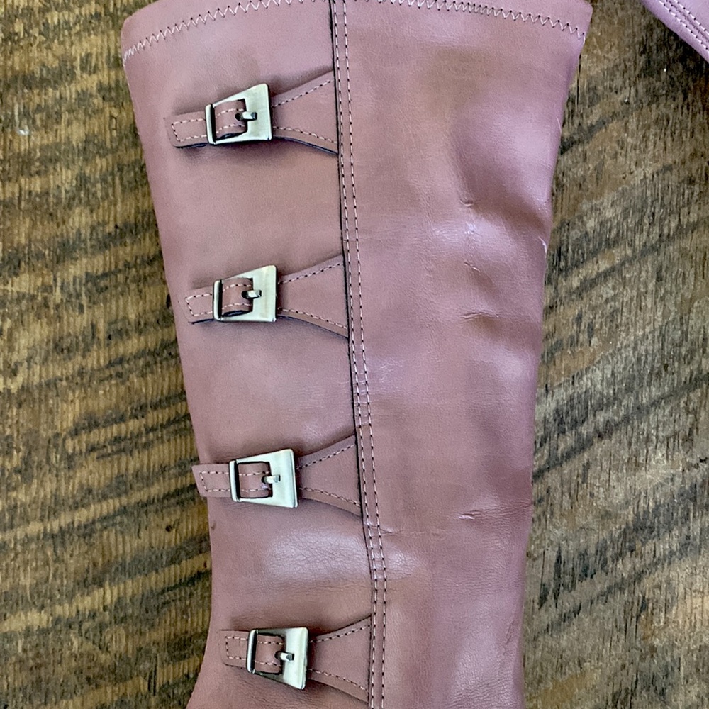 Franco Sarto Rosa Marmo Faux Leather Heeled Boots - Size 7 - Picture 2 of 16